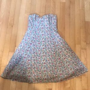 Vintage Shoshanna strapless floral dress